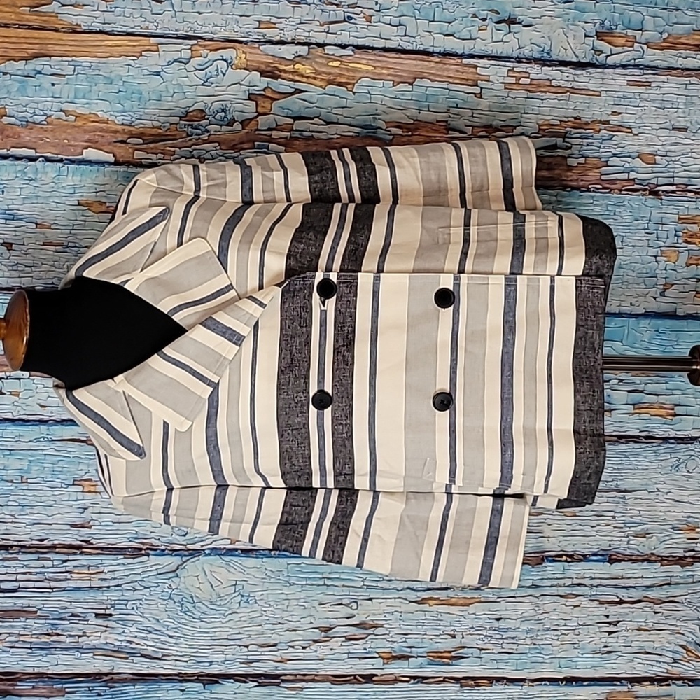 Banana Republic striped linen jacket